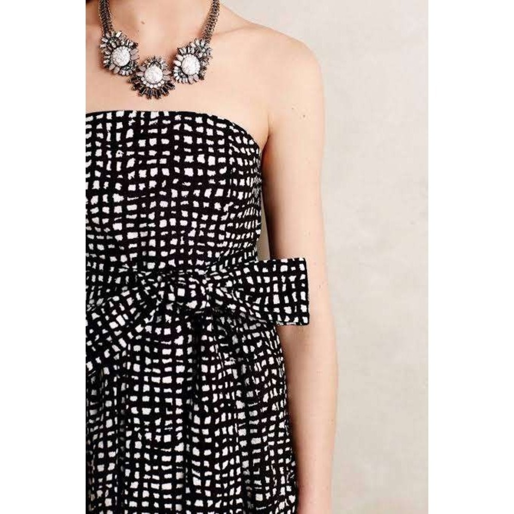 ANTHROPOLOGIE Barcelona Tied Strapless MIDI Dress by 4.COLLECTIVE SZ 10
